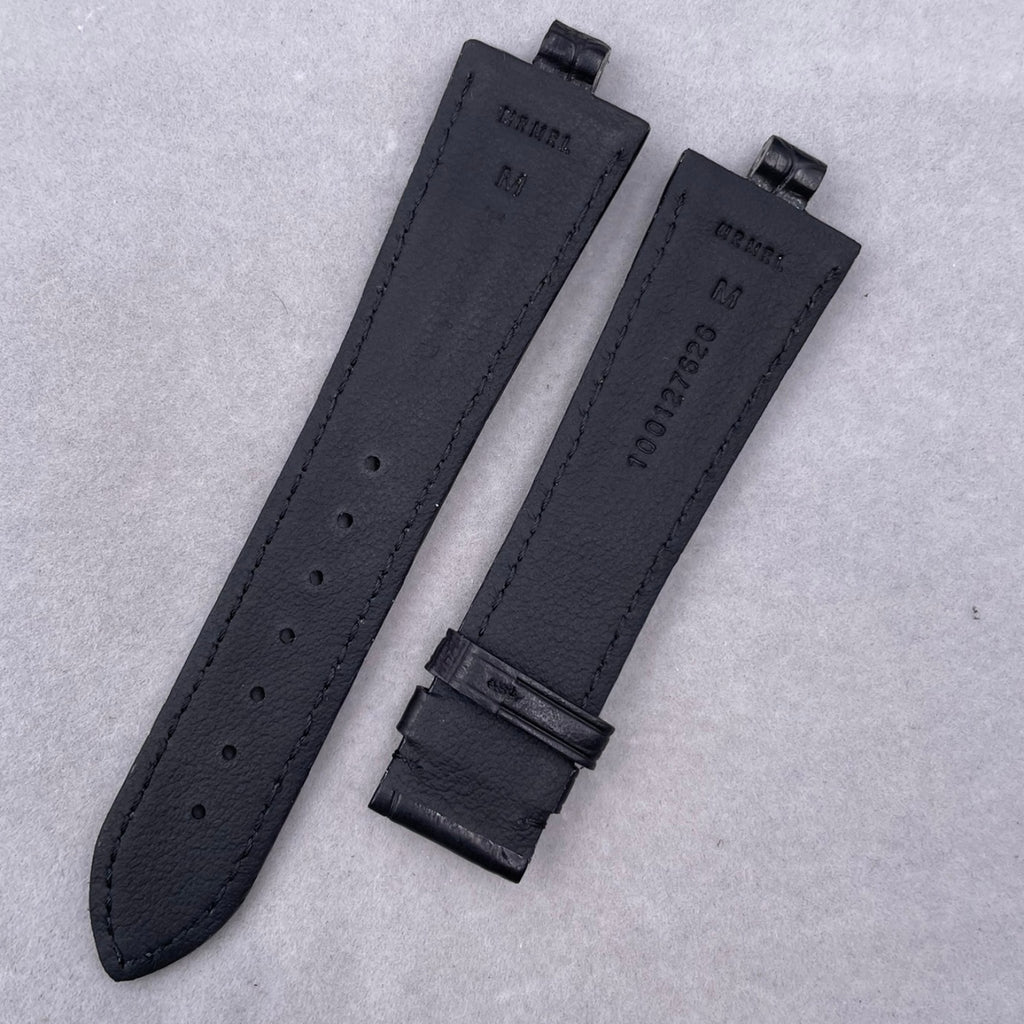 Convex-Pin Crocodile Leather Watch Strap Compatible with Bvlgari