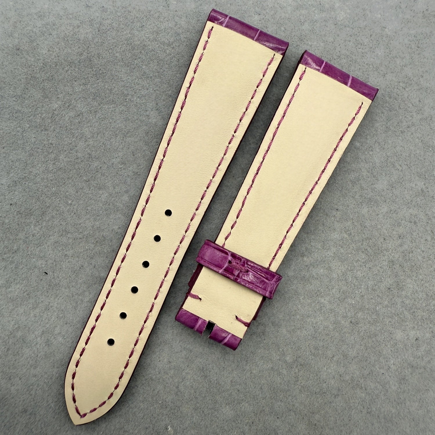 Alligator Leather Watch Strap for BVLGARI Women's BB33C2SL/D Series - Purple Strap