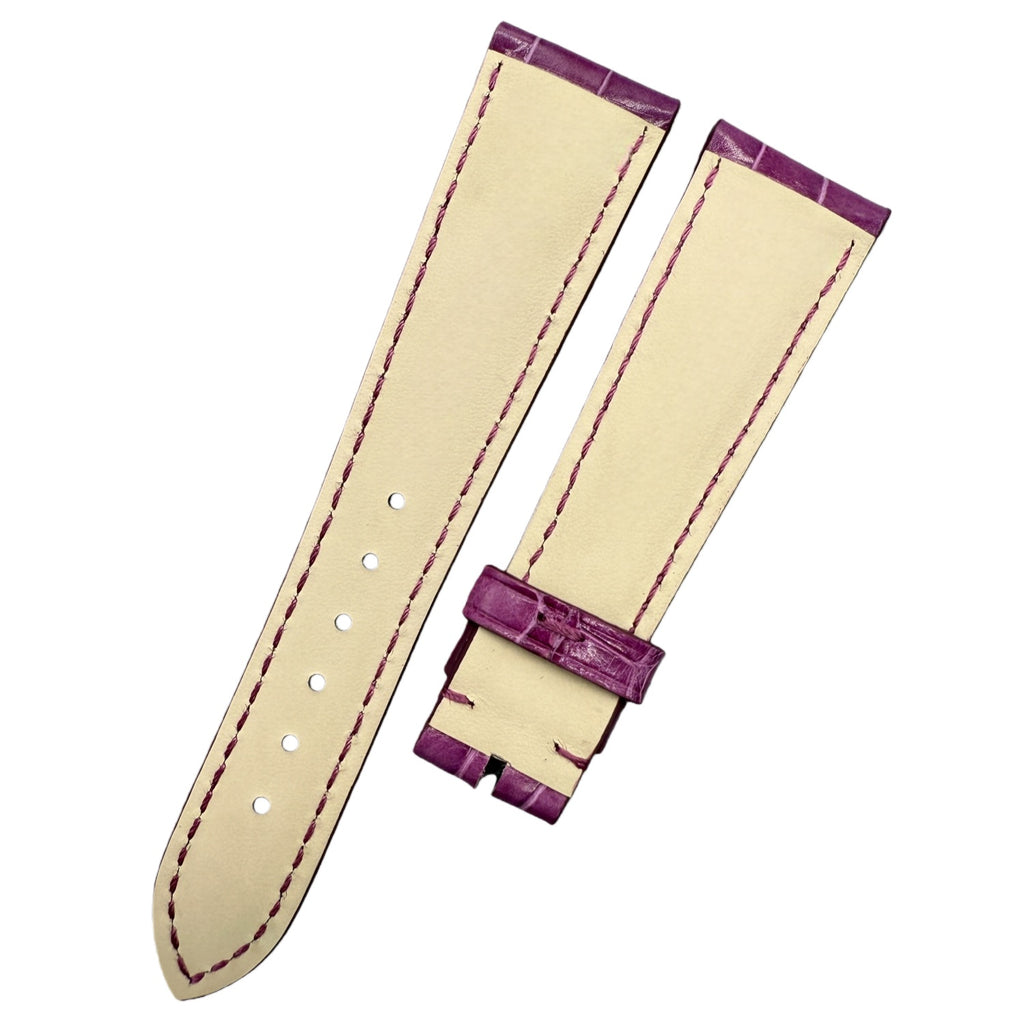 Alligator Leather Watch Strap for BVLGARI Women's BB33C2SL/D Series - Purple Strap
