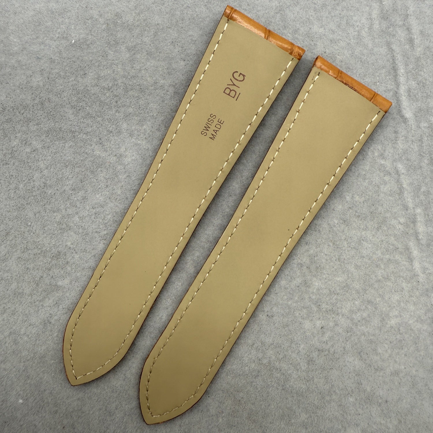 Custom Handmade Gold-Brown Alligator Leather Watch Strap for Cartier Tank London W6900651
