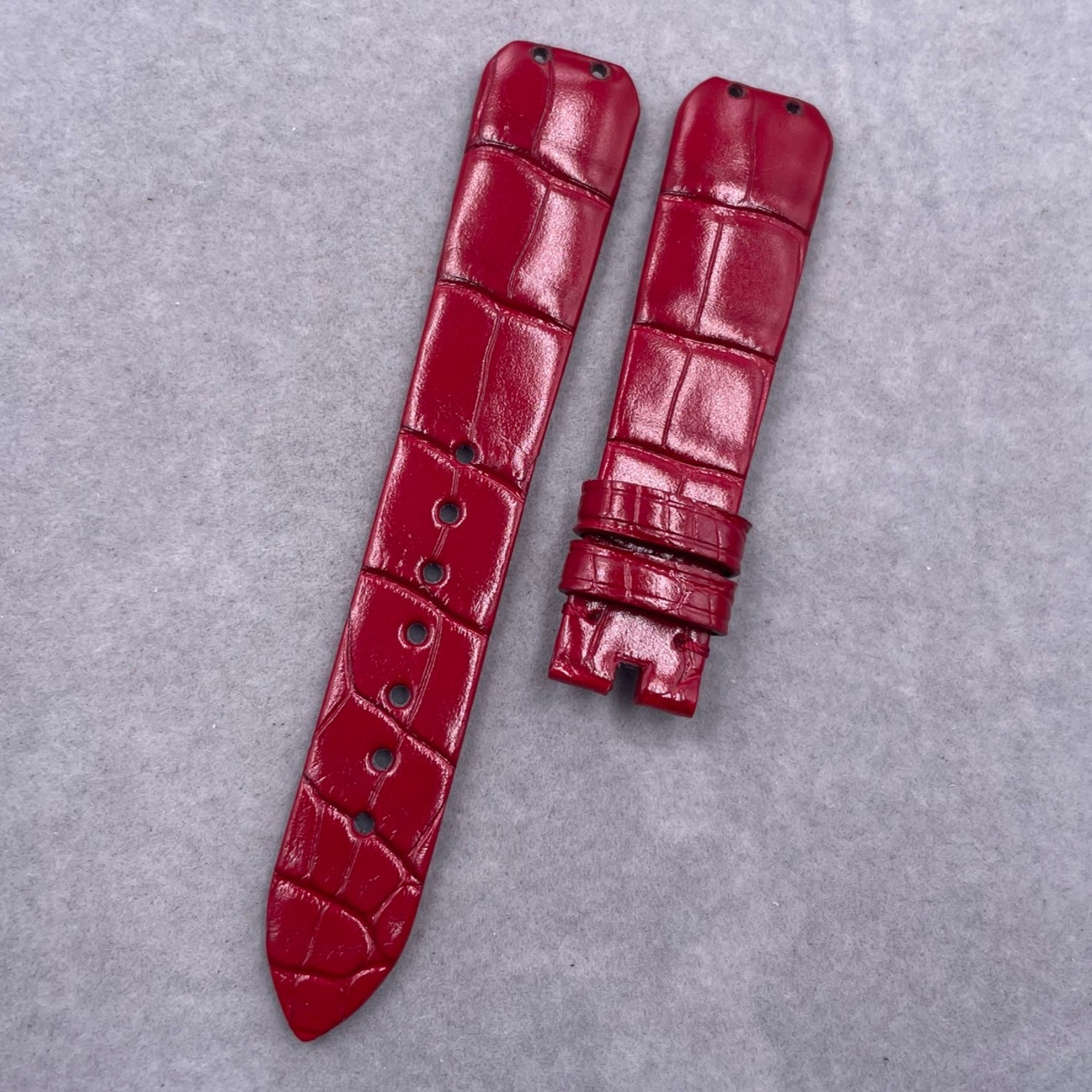 Alligator Leather Watch Strap for BVLGARI DIVAS' DREAM 102840 Series - Women's Red Alligator Leather Strap