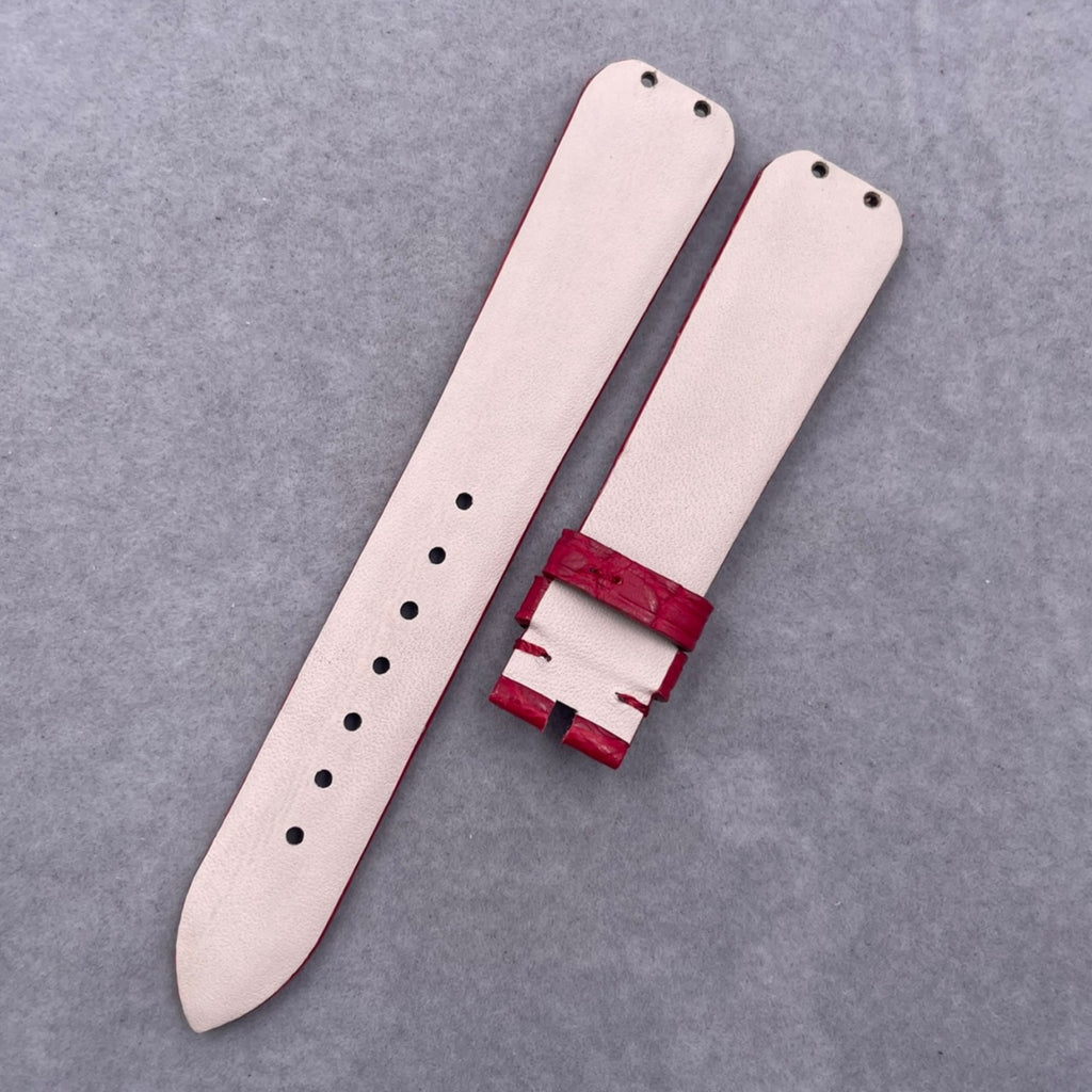 Alligator Leather Watch Strap for BVLGARI DIVAS' DREAM 102840 Series - Women's Red Alligator Leather Strap