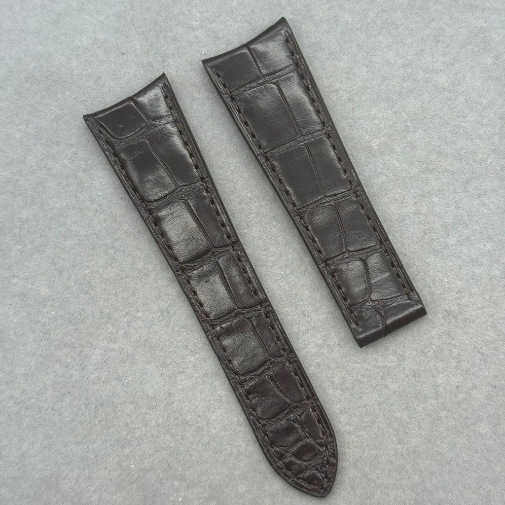 Custom Handmade Black Alligator Leather Watch Strap for Cartier Calibre de Cartier W7100037