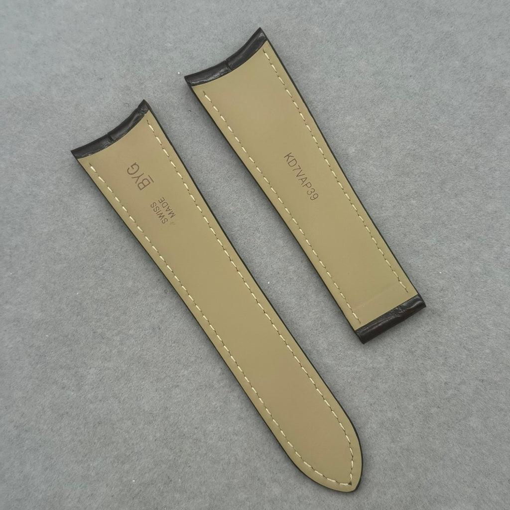 Custom Handmade Black Alligator Leather Watch Strap for Cartier Calibre de Cartier W7100037