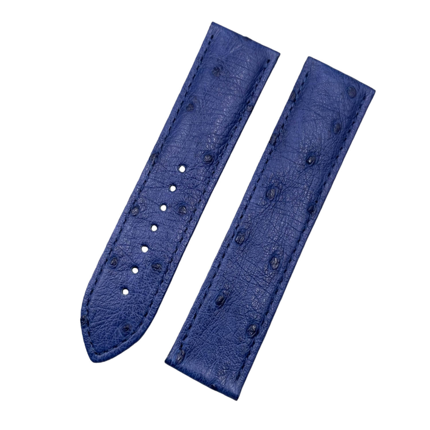 Custom Handmade Dark Blue Ostrich Leather Watch Strap for Watch Bands Seamaster Speedmaster (Model: 231.13.42.21.03.001)