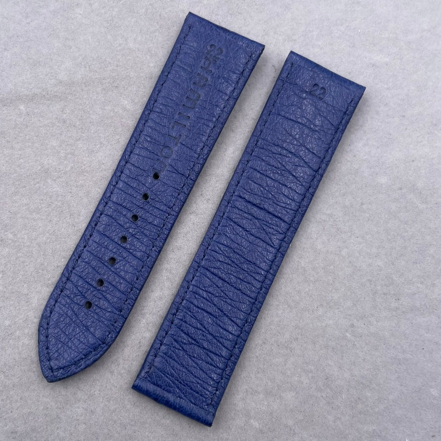 Custom Handmade Dark Blue Ostrich Leather Watch Strap for Watch Bands Seamaster Speedmaster (Model: 231.13.42.21.03.001)