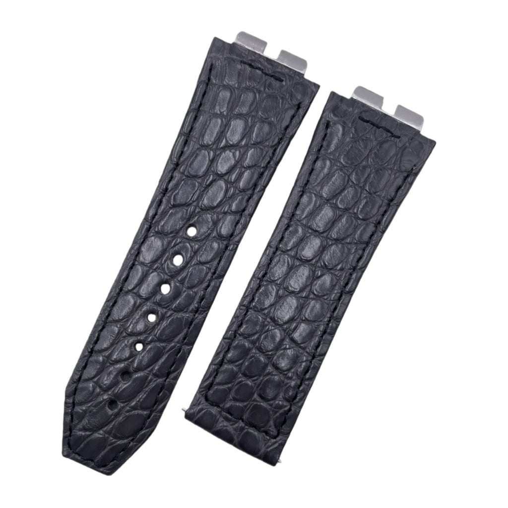 Compatible with Hublot Big Bang 411 Round Pattern ALLIGATOR Strap Handmade Custom Genuine Leather Folding Strap
