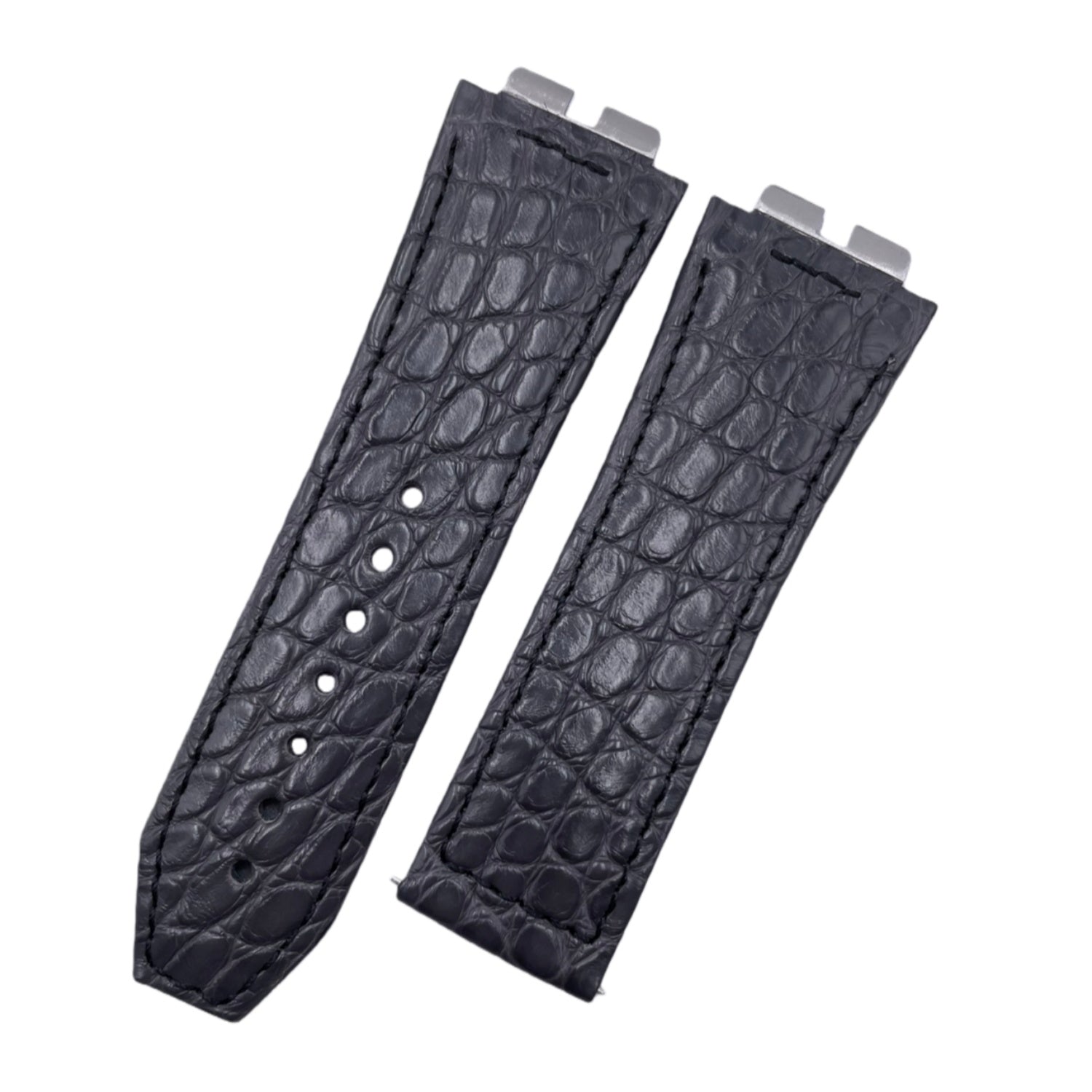 Compatible with Hublot Big Bang 411 Round Pattern ALLIGATOR Strap Handmade Custom Genuine Leather Folding Strap