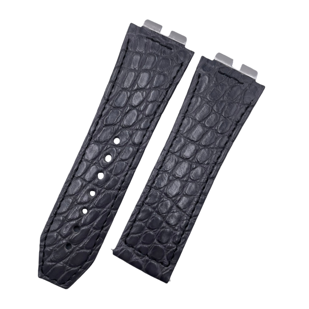 Compatible with Hublot Big Bang 411 Round Pattern ALLIGATOR Strap Handmade Custom Genuine Leather Folding Strap