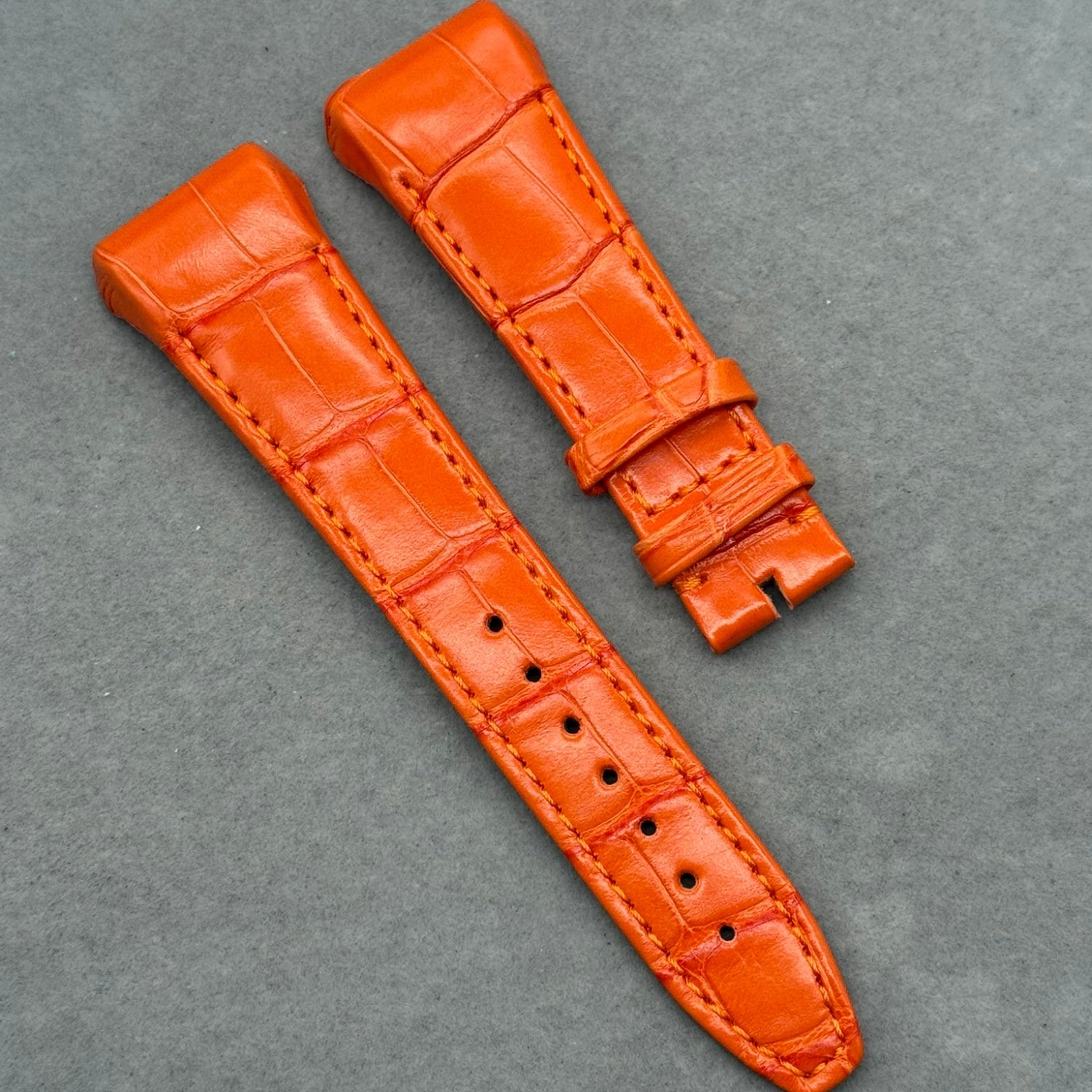 Double-Sided Crocodile Leather Watch Strap Compatible with Franck Muller V45