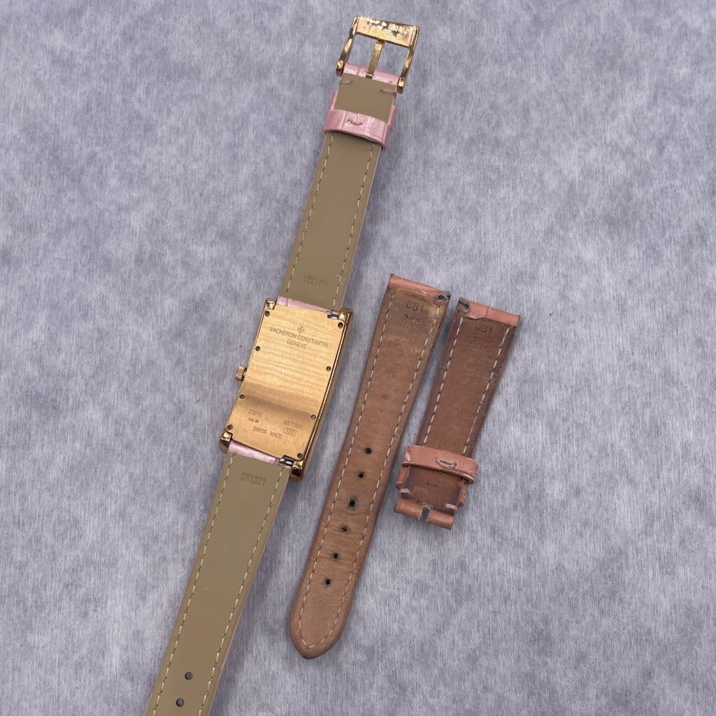 Fits Vacheron Constantin 1792 Series 25010 Pearlescent Pink ALLIGATOR Ladies Handmade Custom Watch Strap
