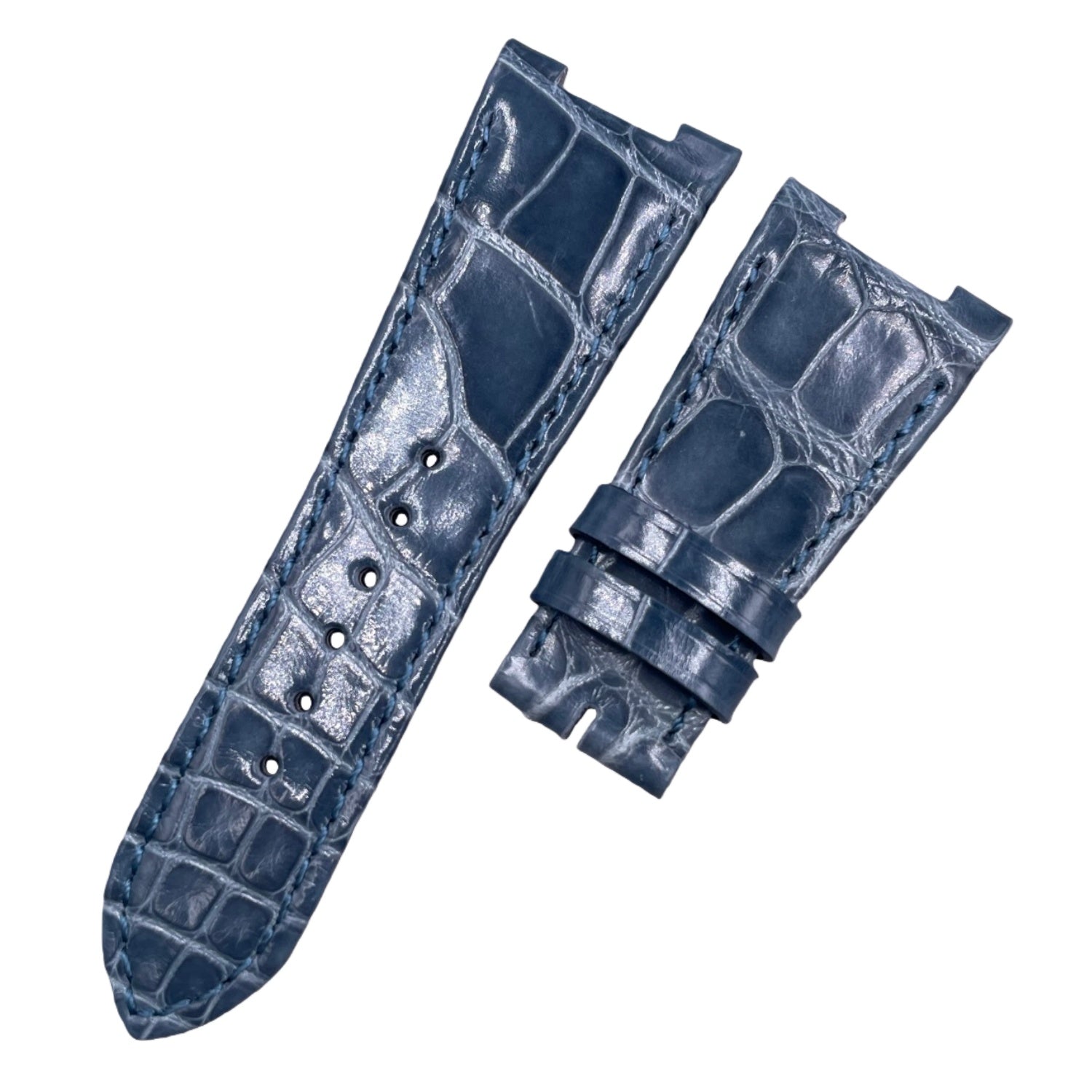 Handcrafted Bright Gray ALLIGATOR Leather Strap Perfect Fit for Patek Philippe Nautilus 5711/5712