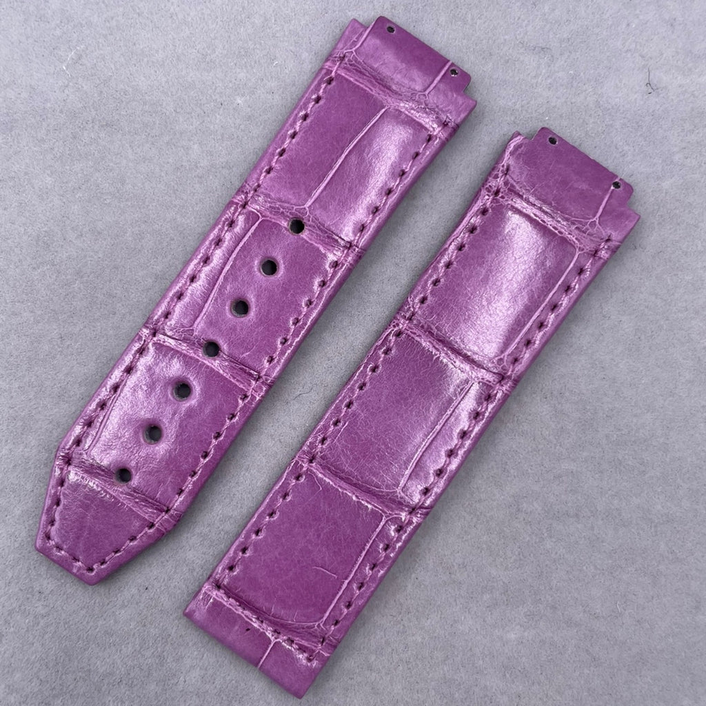 Handcrafted Custom Purple ALLIGATOR Leather Strap for Hublot Big Bang 341 (Ladies')