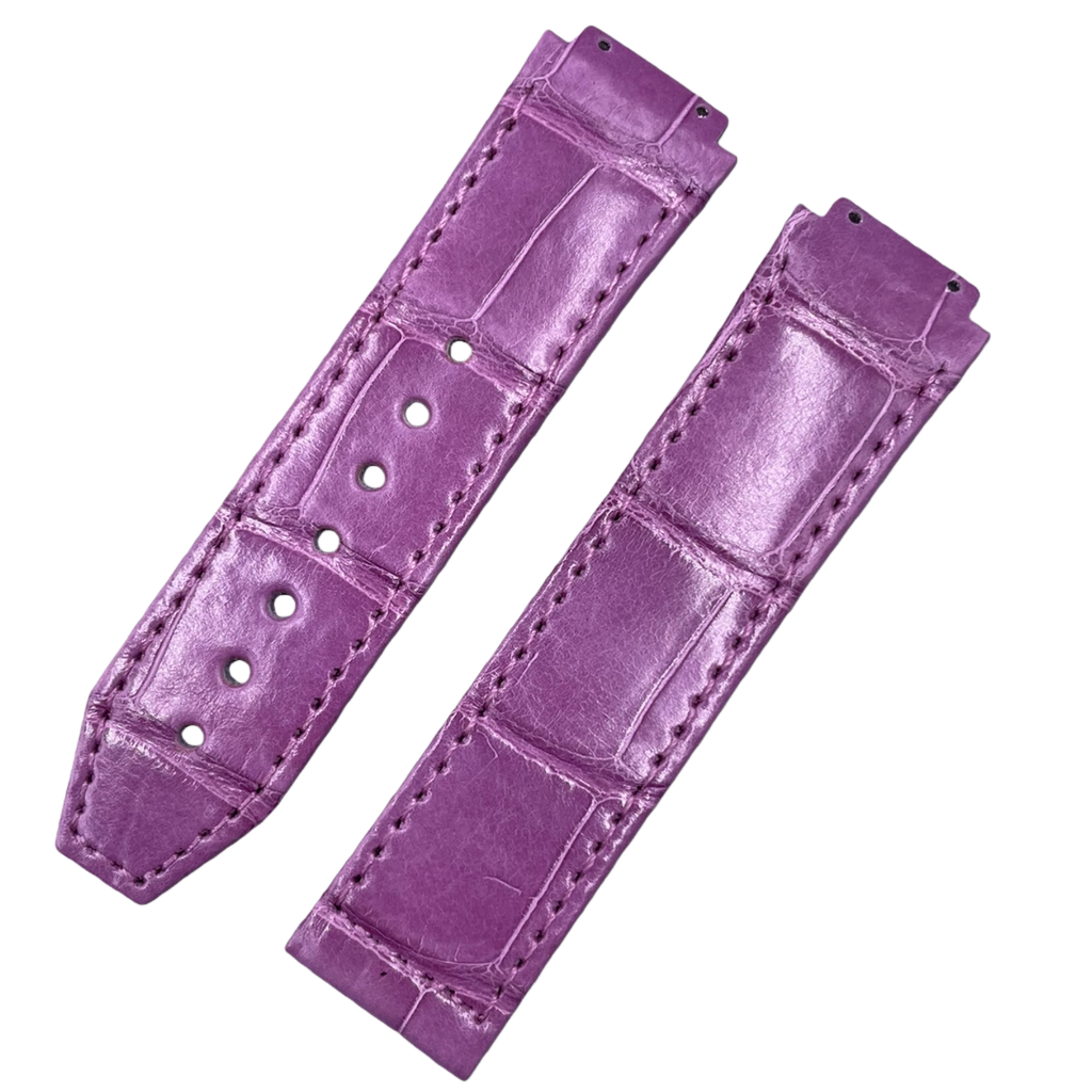 Handcrafted Custom Purple ALLIGATOR Leather Strap for Hublot Big Bang 341 (Ladies')
