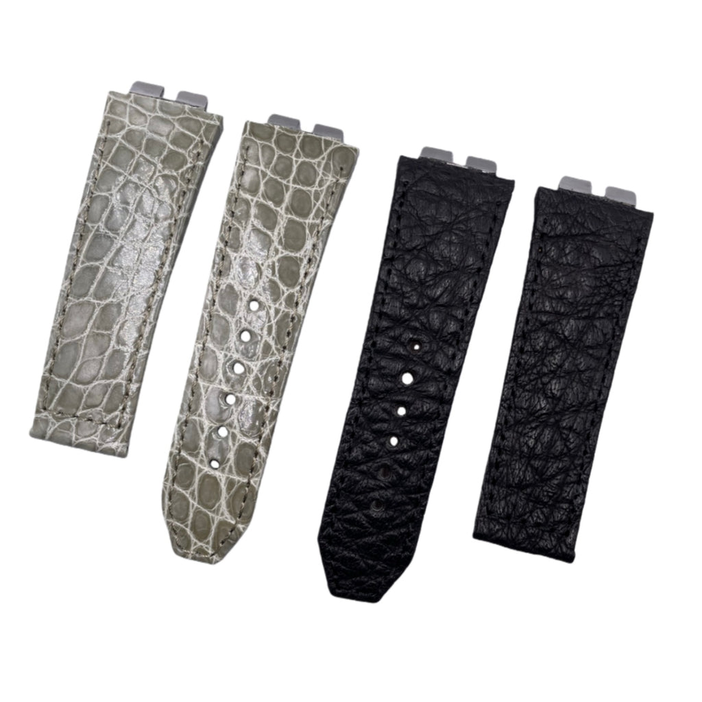Compatible with Hublot Big Bang 411 Round Pattern ALLIGATOR Strap Handmade Custom Genuine Leather Folding Strap