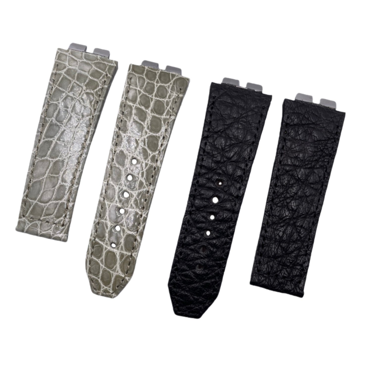 Compatible with Hublot Big Bang 411 Round Pattern ALLIGATOR Strap Handmade Custom Genuine Leather Folding Strap