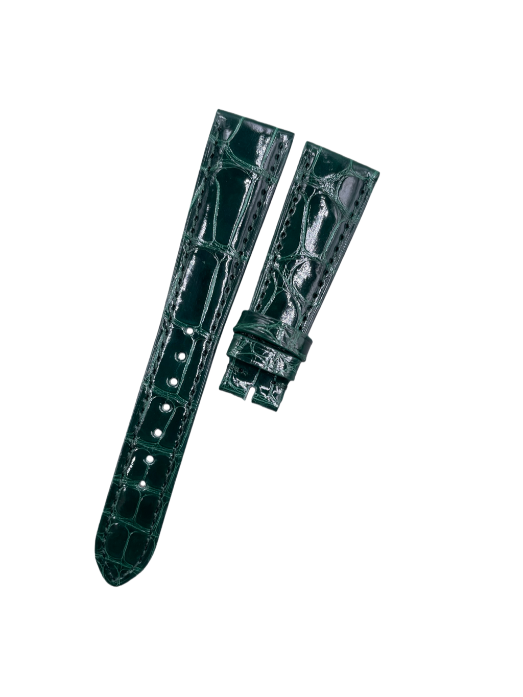 Black ALLIGATOR Leather Watch Strap for Patek Philippe Complications Chronograph – Deployment Clasp