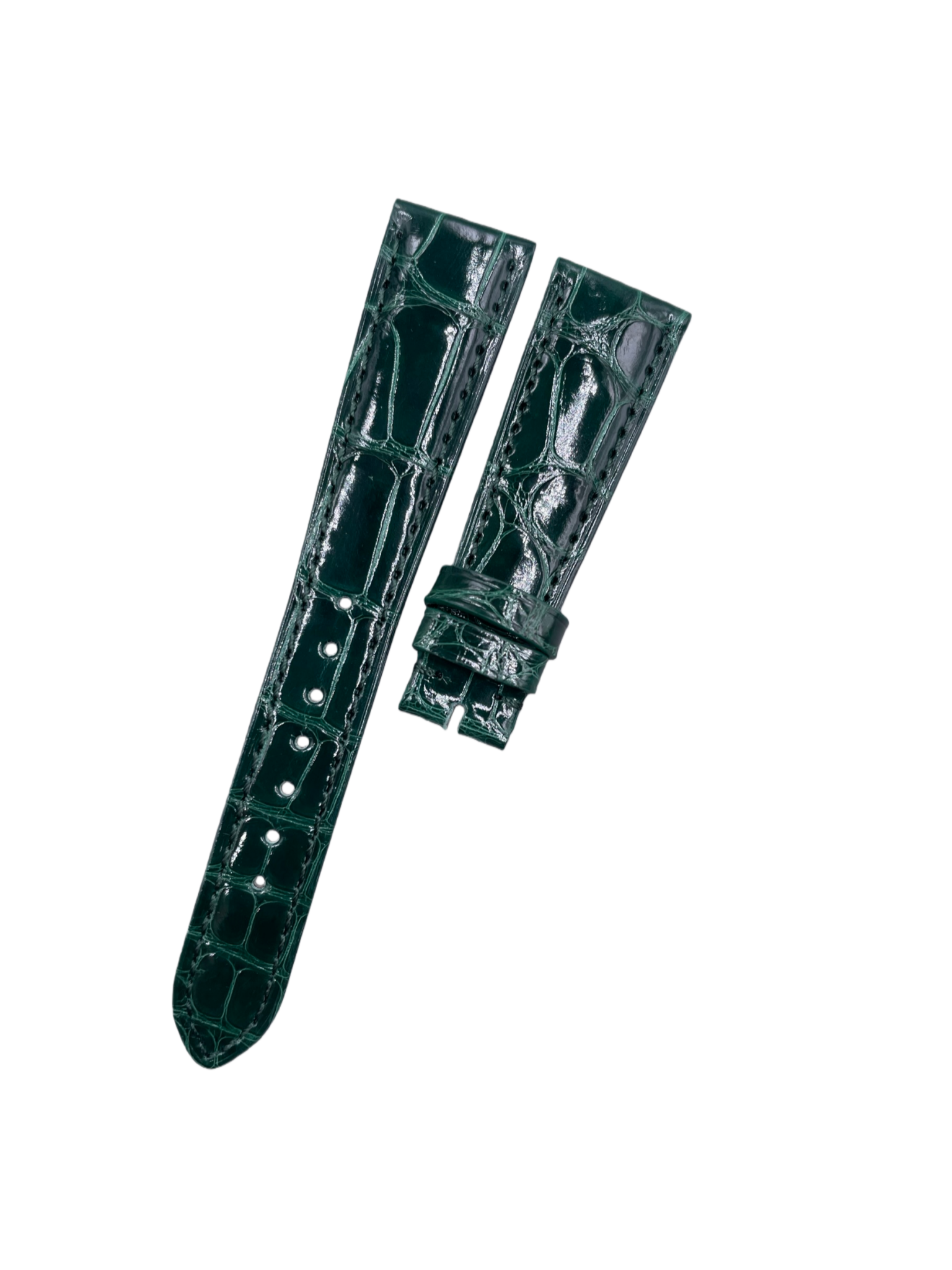 Black ALLIGATOR Leather Watch Strap for Patek Philippe Complications Chronograph – Deployment Clasp