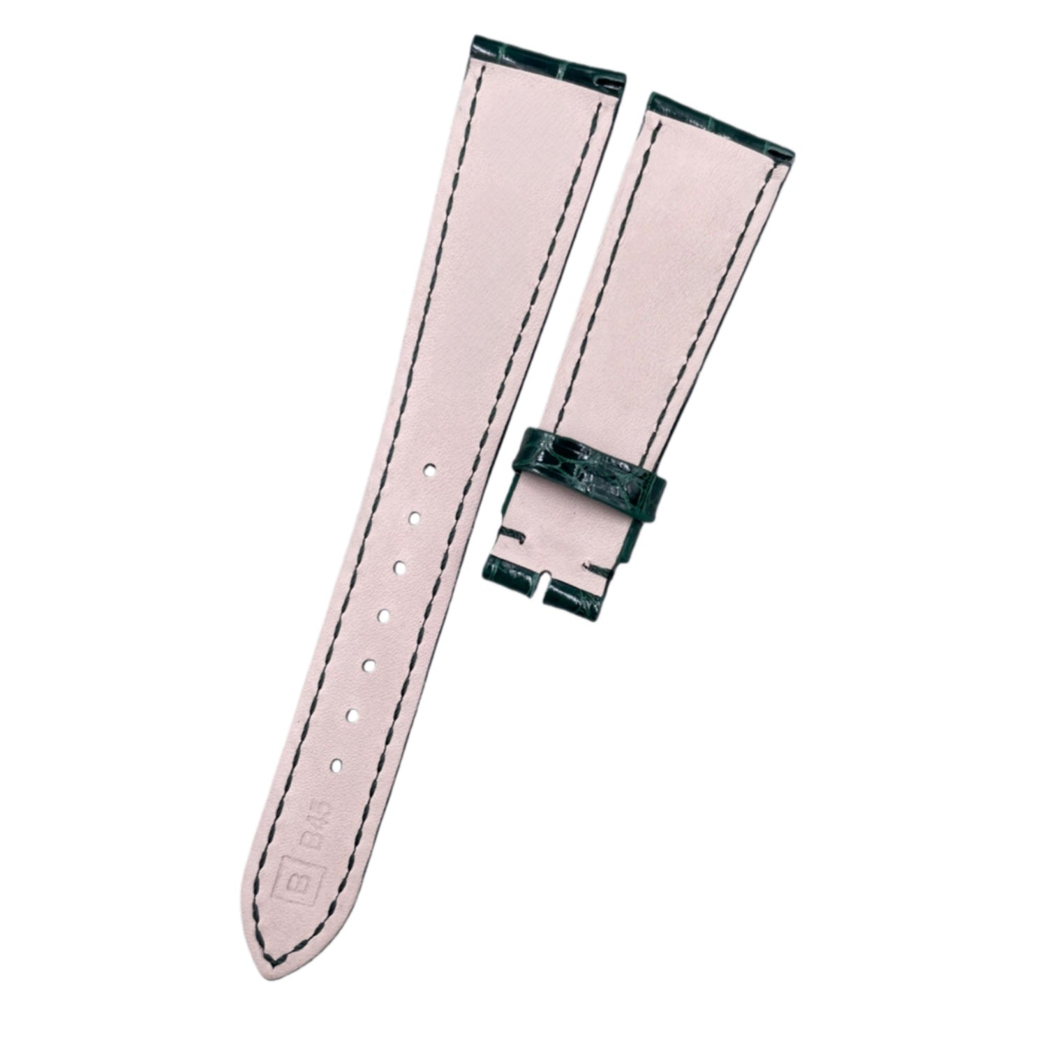 Black ALLIGATOR Leather Watch Strap for Patek Philippe Complications Chronograph – Deployment Clasp