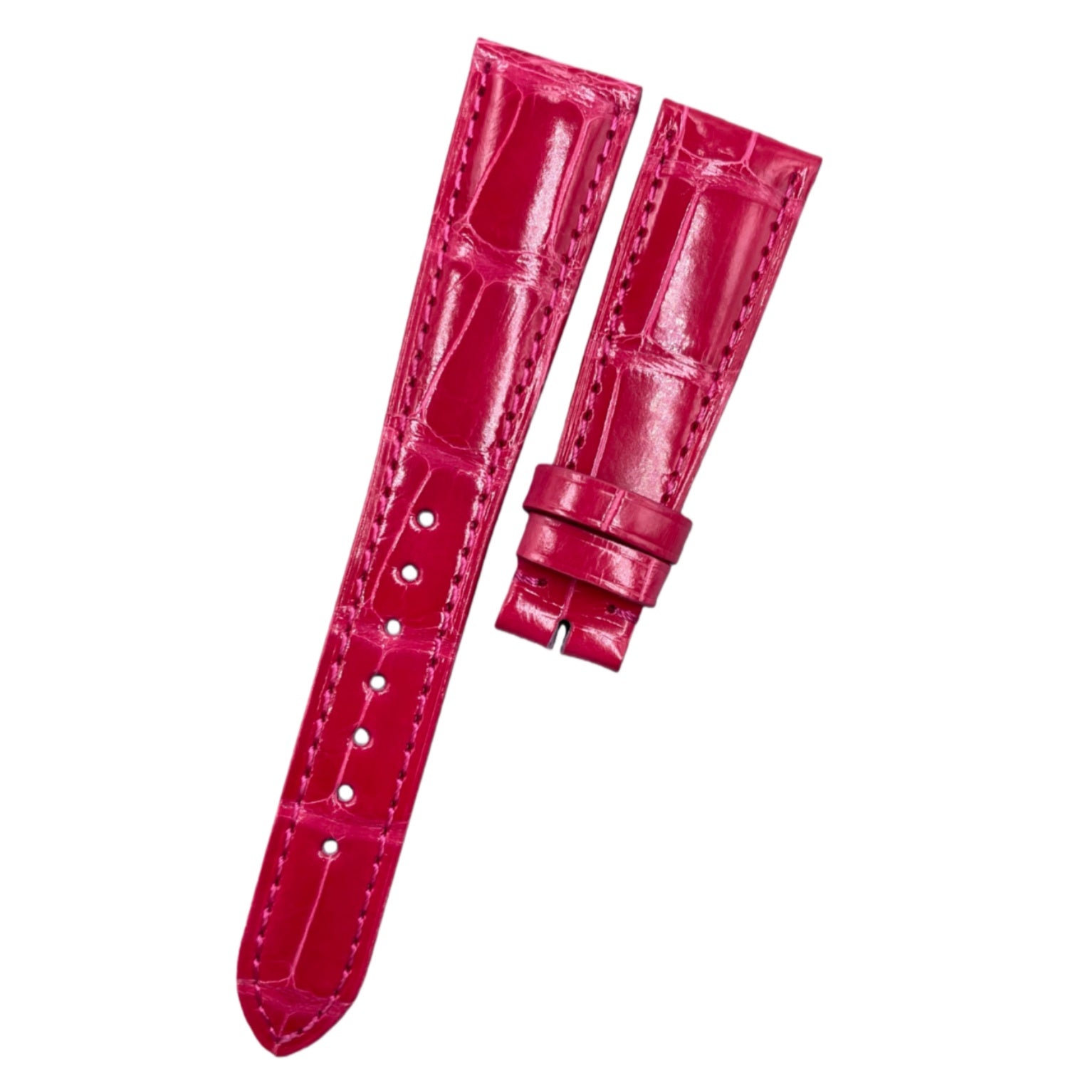 Black ALLIGATOR Leather Watch Strap for Patek Philippe Complications Chronograph – Deployment Clasp