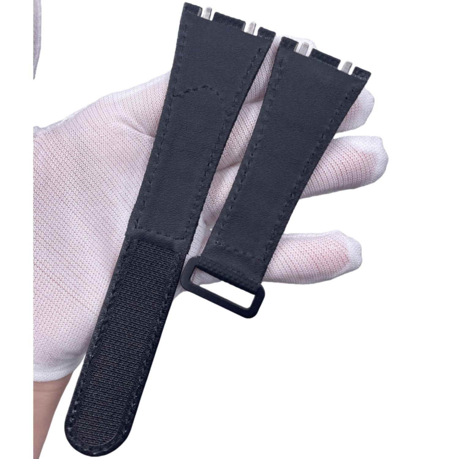 Custom Handmade Watch Strap for Richard Mille RM035 RM055 - Red Velcro Nylon Texture Fluororubber