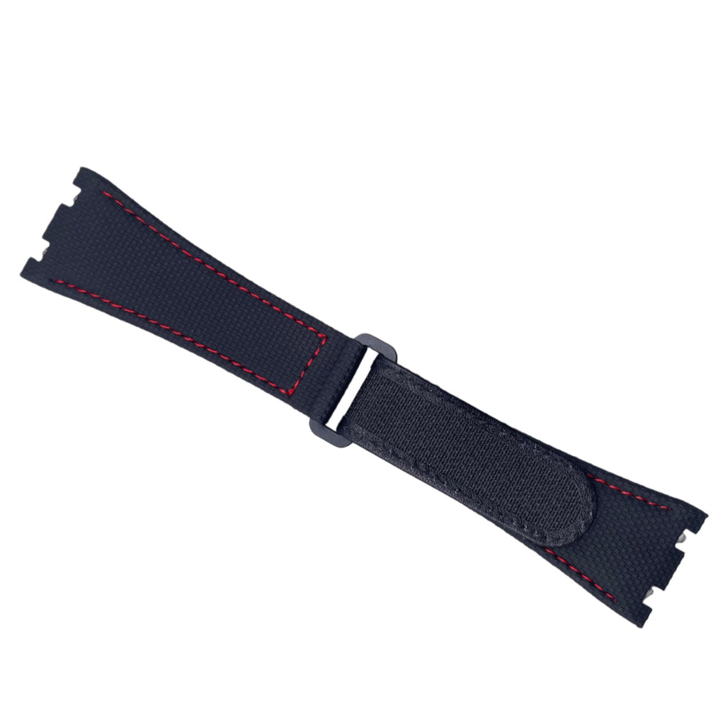 Custom Handmade Watch Strap for Richard Mille RM035 RM055 - Red Velcro Nylon Texture Fluororubber