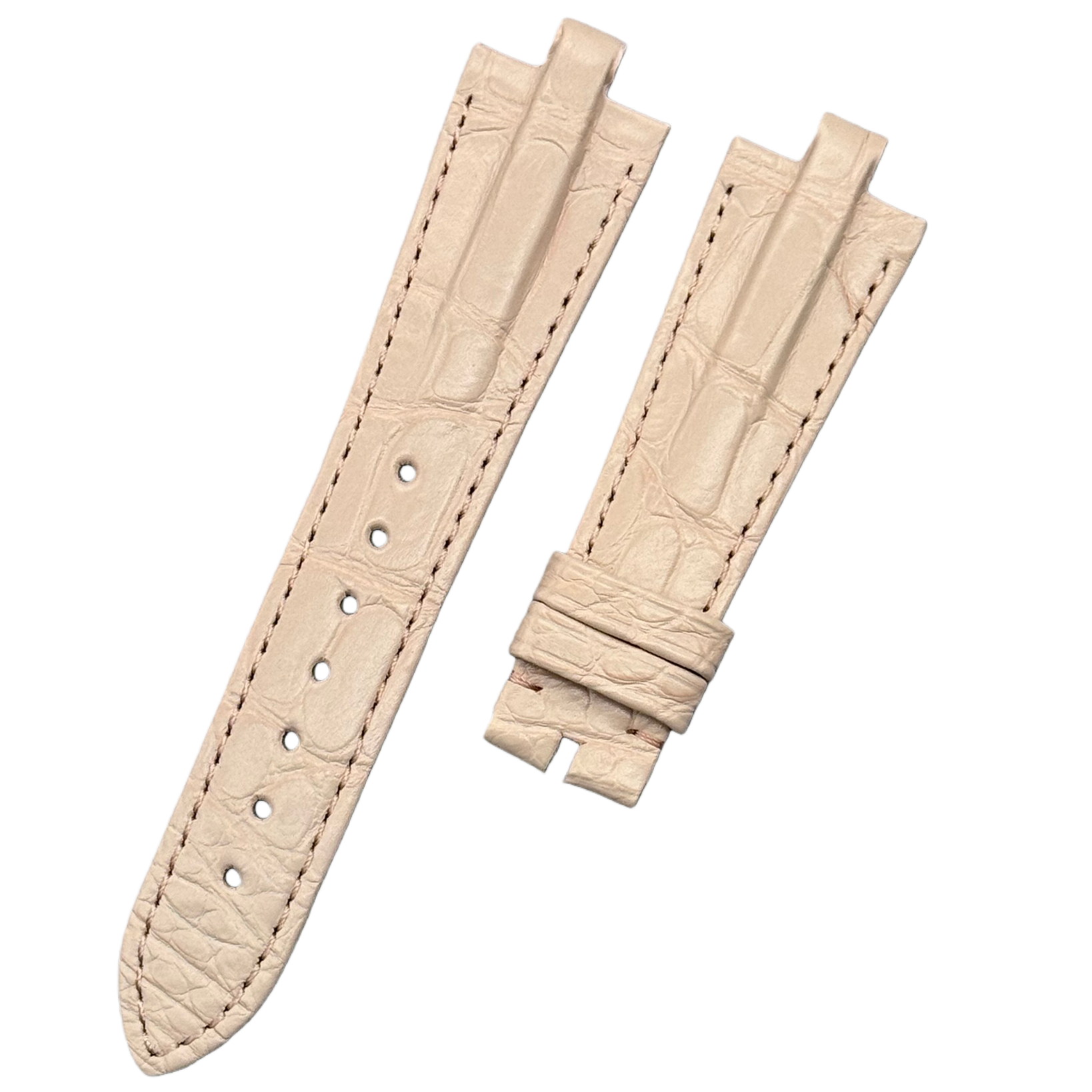 Convex-Pin Crocodile Leather Watch Strap Compatible with Bvlgari