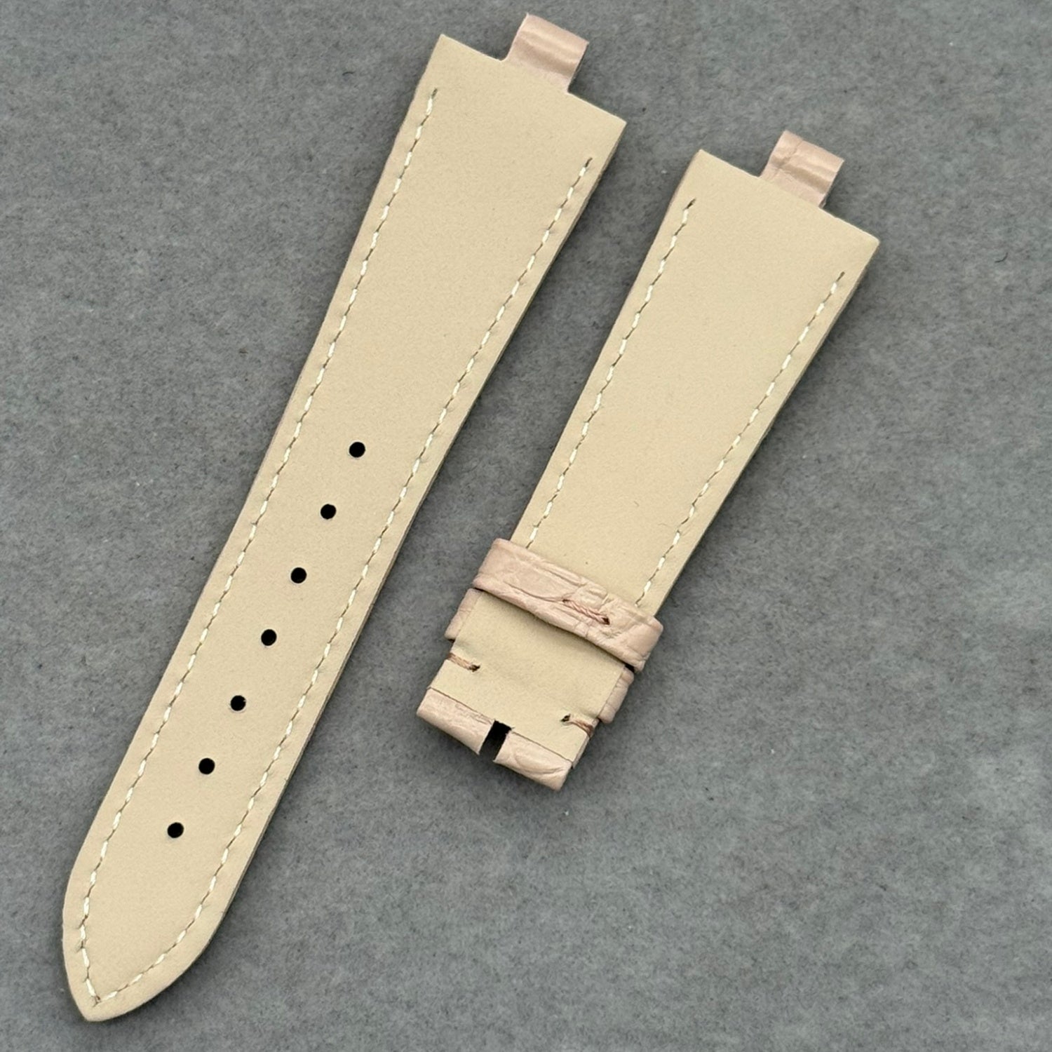 Convex-Pin Crocodile Leather Watch Strap Compatible with Bvlgari