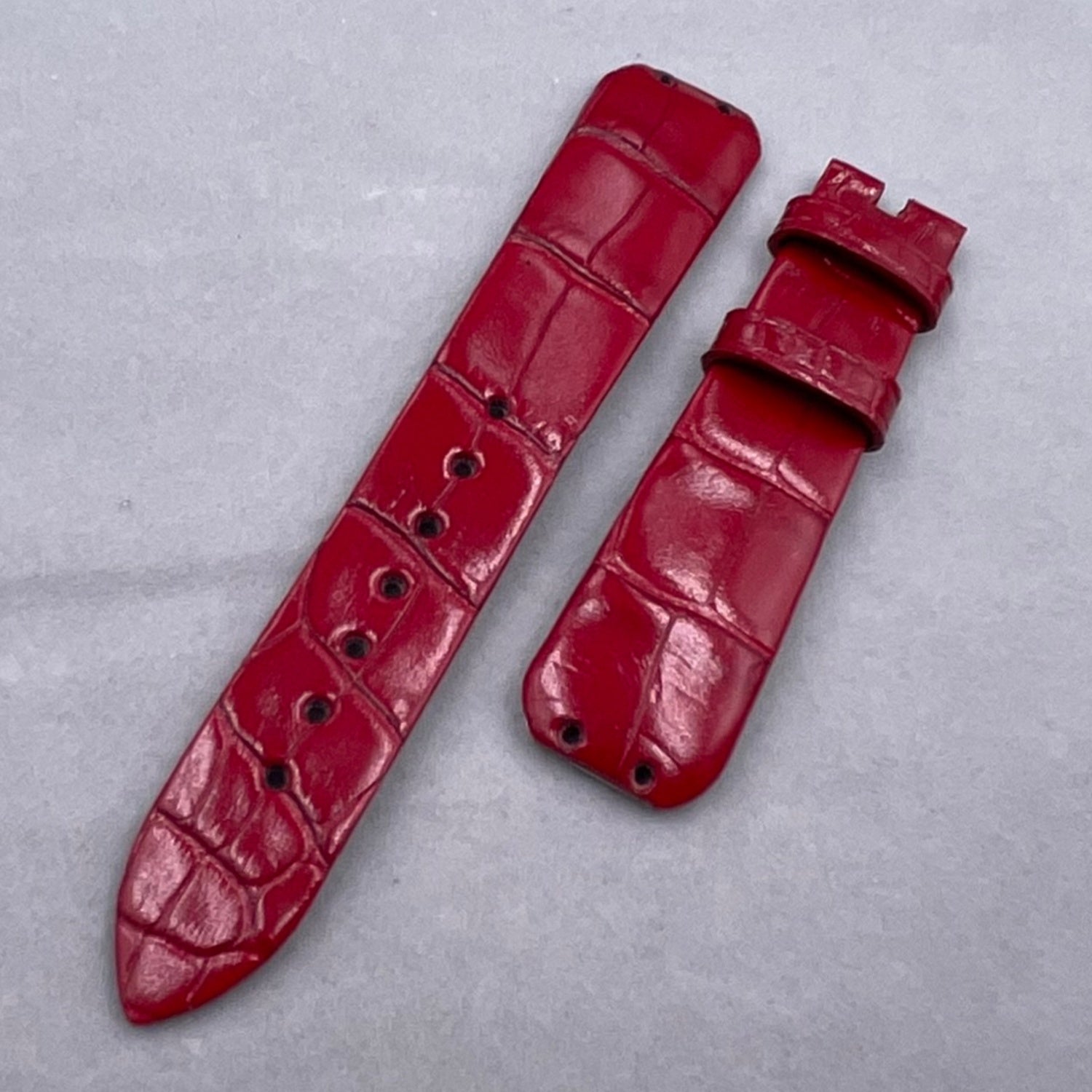 Alligator Leather Watch Strap for BVLGARI DIVAS' DREAM 102840 Series - Women's Red Alligator Leather Strap