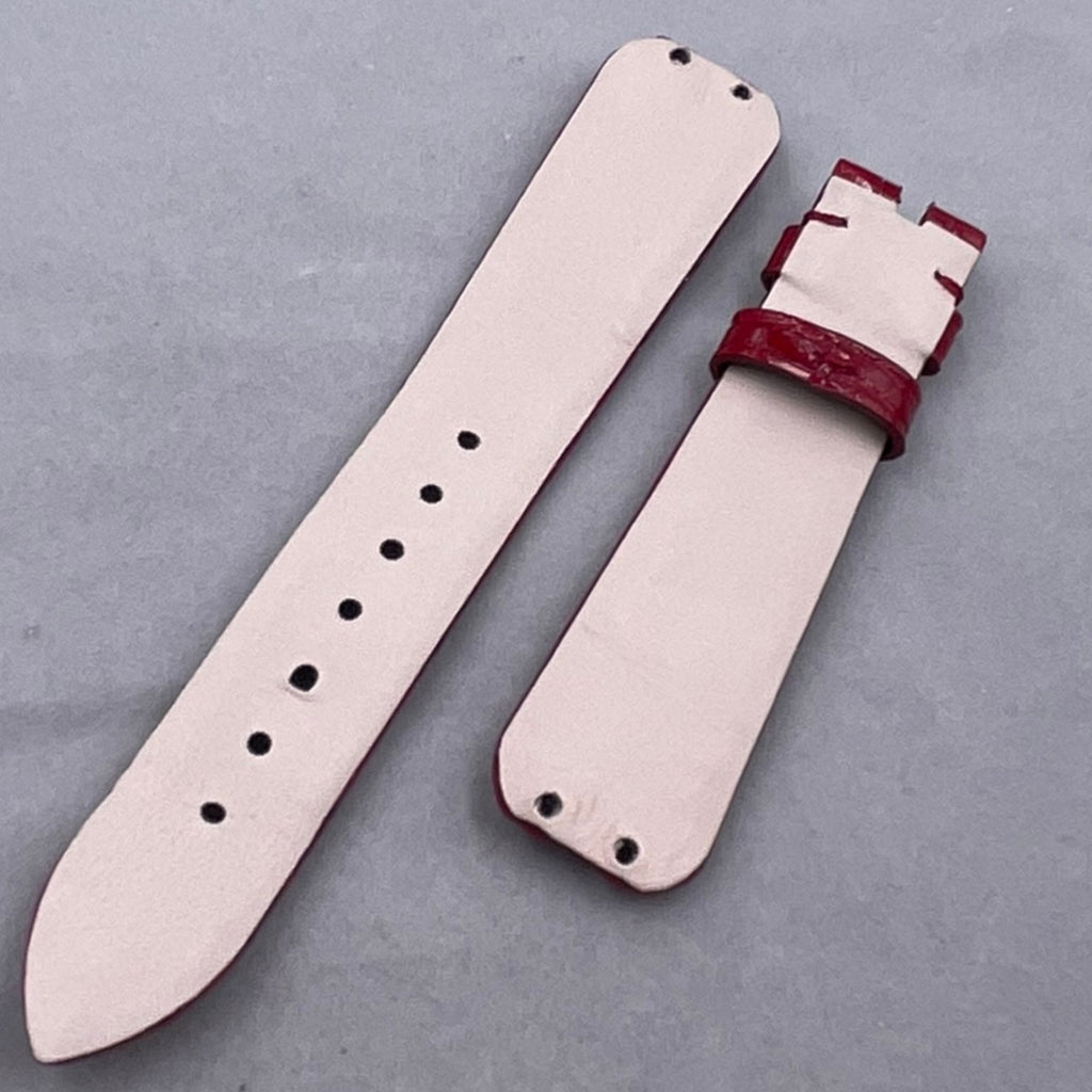 Alligator Leather Watch Strap for BVLGARI DIVAS' DREAM 102840 Series - Women's Red Alligator Leather Strap