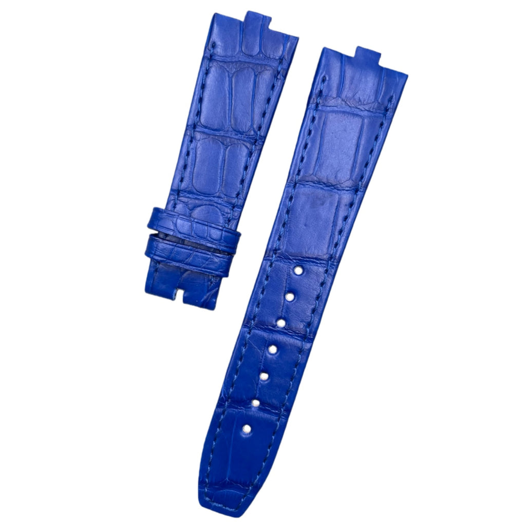 Fits Vacheron Constantin Overseas Ladies 1225V Pink Blue ALLIGATOR Quick-Release Strap with End Grain Genuine Leather Watch Strap