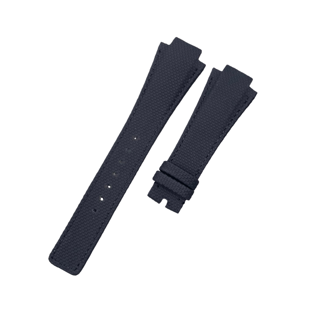 Handcrafted Custom Alligator Strap for IWC Aquatimer Collection IW354807 - Black Nylon Texture Fluororubber