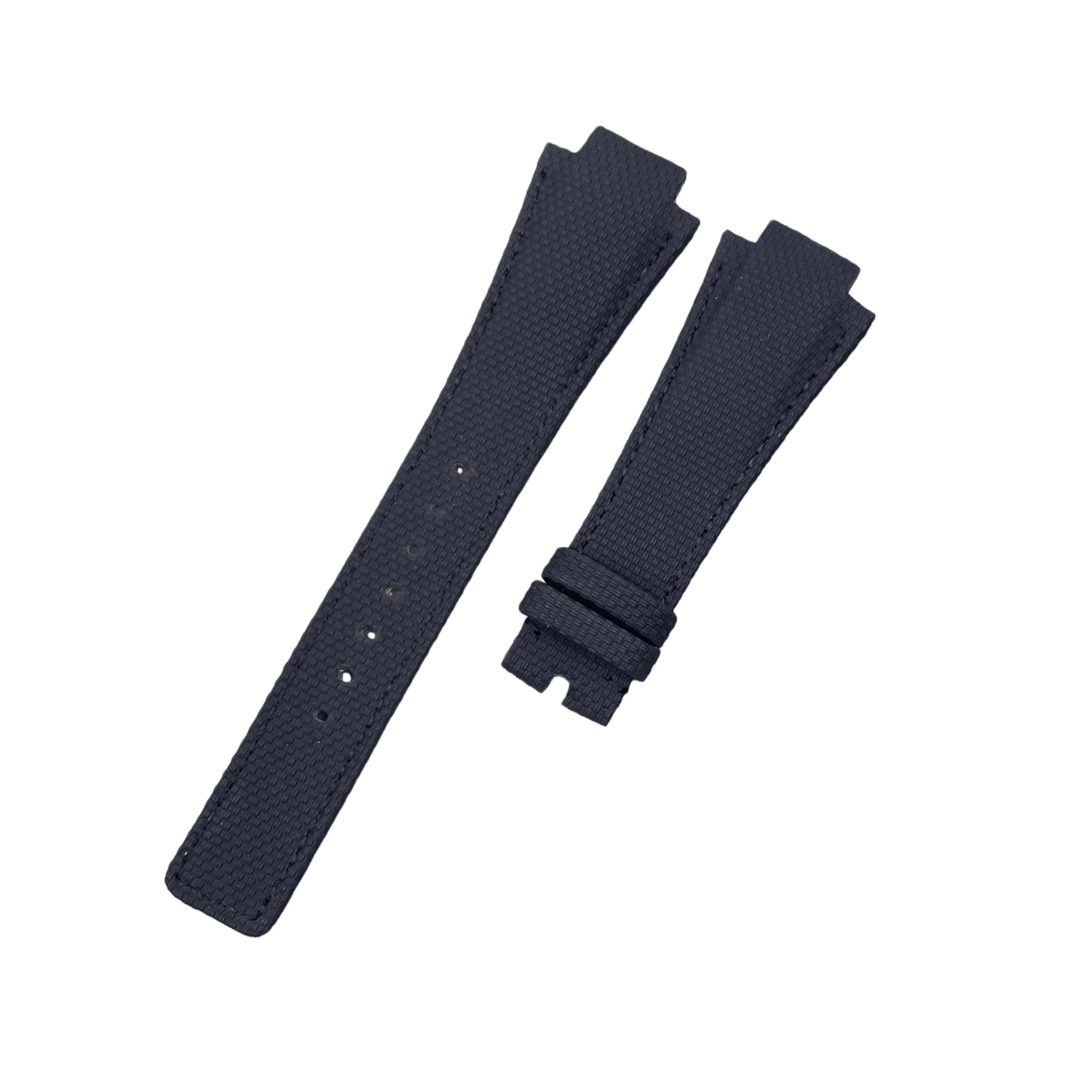 Handcrafted Custom Alligator Strap for IWC Aquatimer Collection IW354807 - Black Nylon Texture Fluororubber
