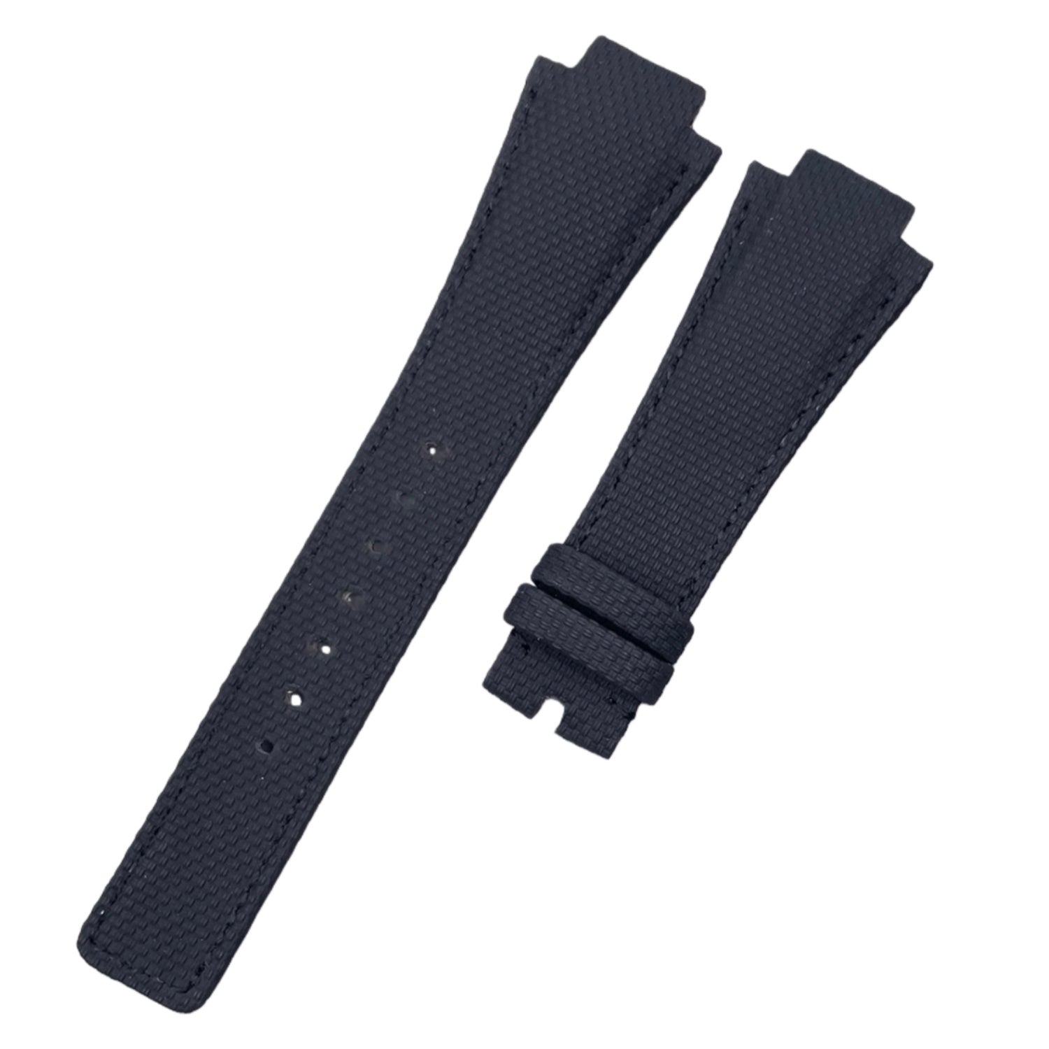 Handcrafted Custom Alligator Strap for IWC Aquatimer Collection IW354807 - Black Nylon Texture Fluororubber