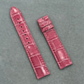 Custom Handmade Pink Alligator Leather Watch Strap for Cartier Tank W5200000 Series