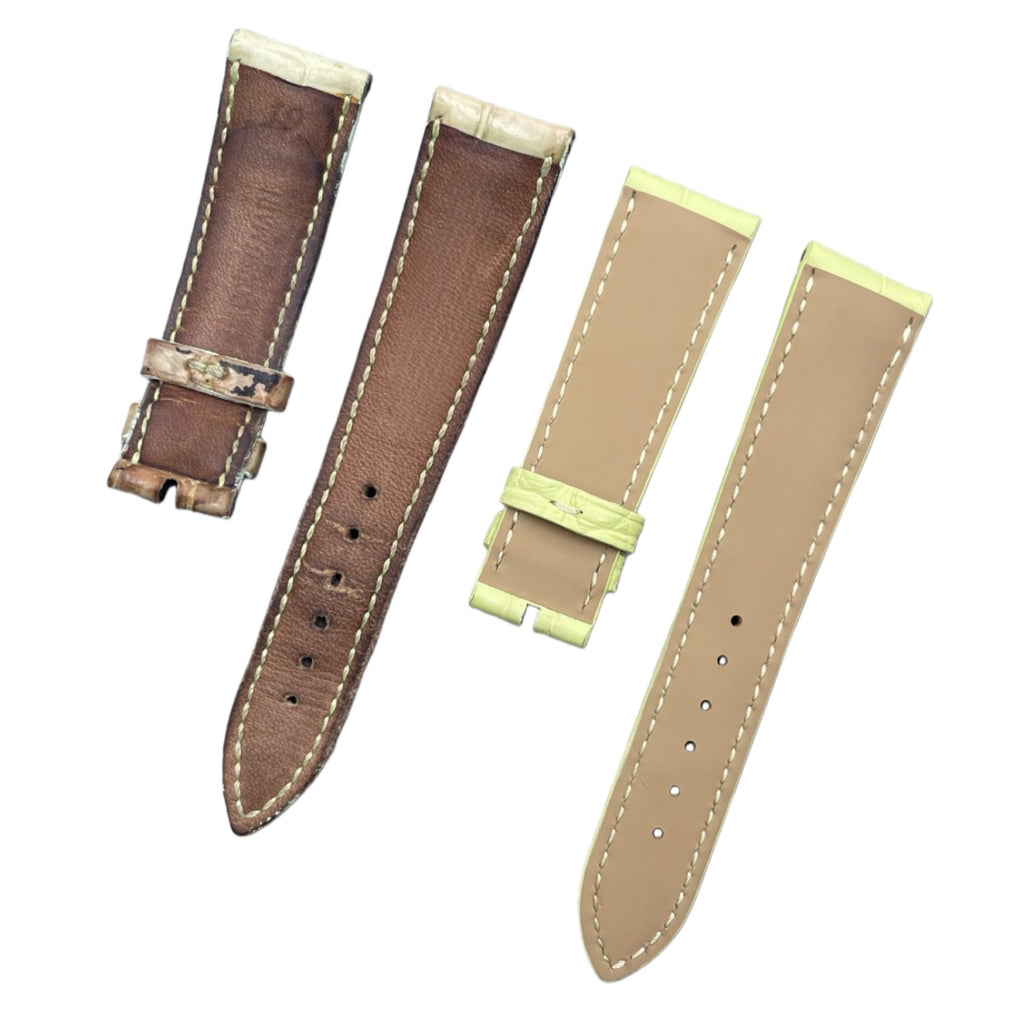 Compatible with Omega Seamaster Ladies' Grass Green ALLIGATOR Strap