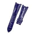 Compatible with Girard-Perregaux 81010 Series Notched Purple Crocodile Leather Watch Strap