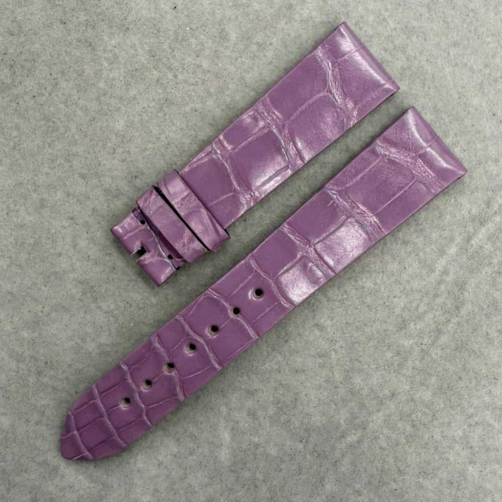Compatible with Blancpain Purple Crocodile Leather Watch Strap