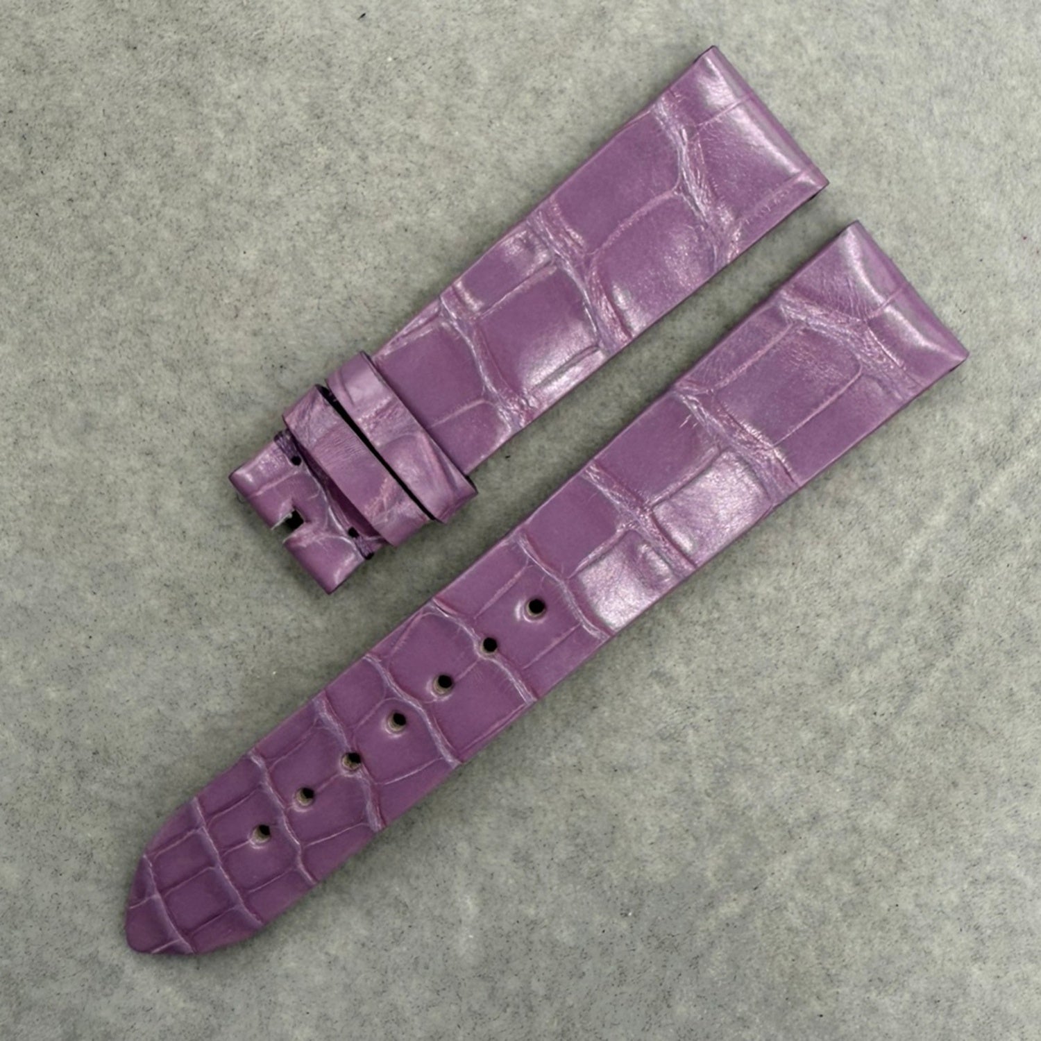 Compatible with Blancpain Purple Crocodile Leather Watch Strap