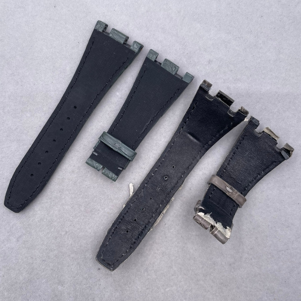 Dark Gray ALLIGATOR Leather Watch Strap for Audemars Piguet Royal Oak 15400
