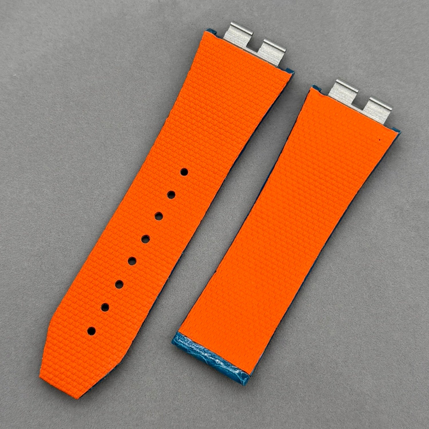 Compatible with Hublot 411 Series Blue Crocodile Leather Watch Strap