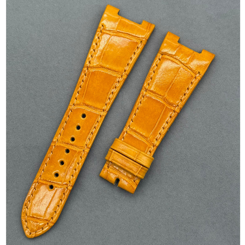 Orange Crocodile Leather Watch Strap Compatible with Patek Philippe 5712