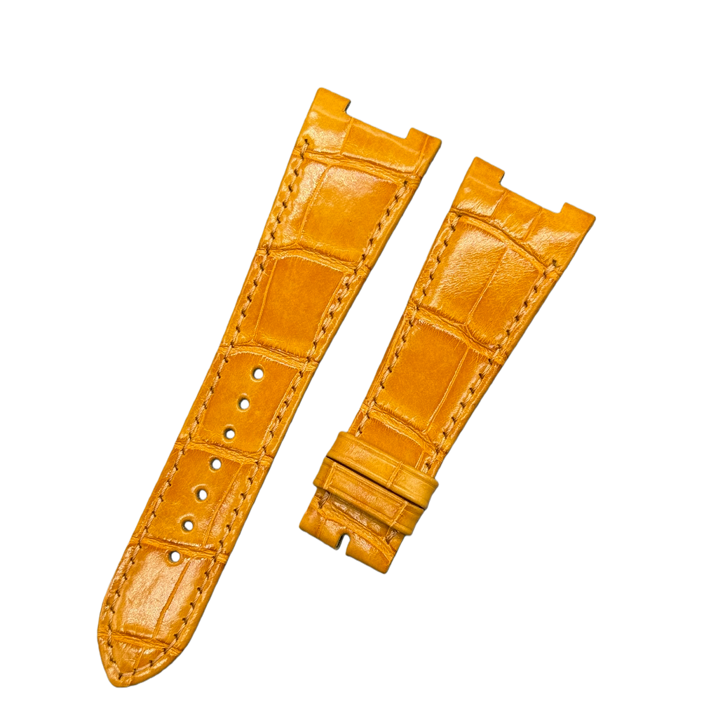 Orange Crocodile Leather Watch Strap Compatible with Patek Philippe 5712