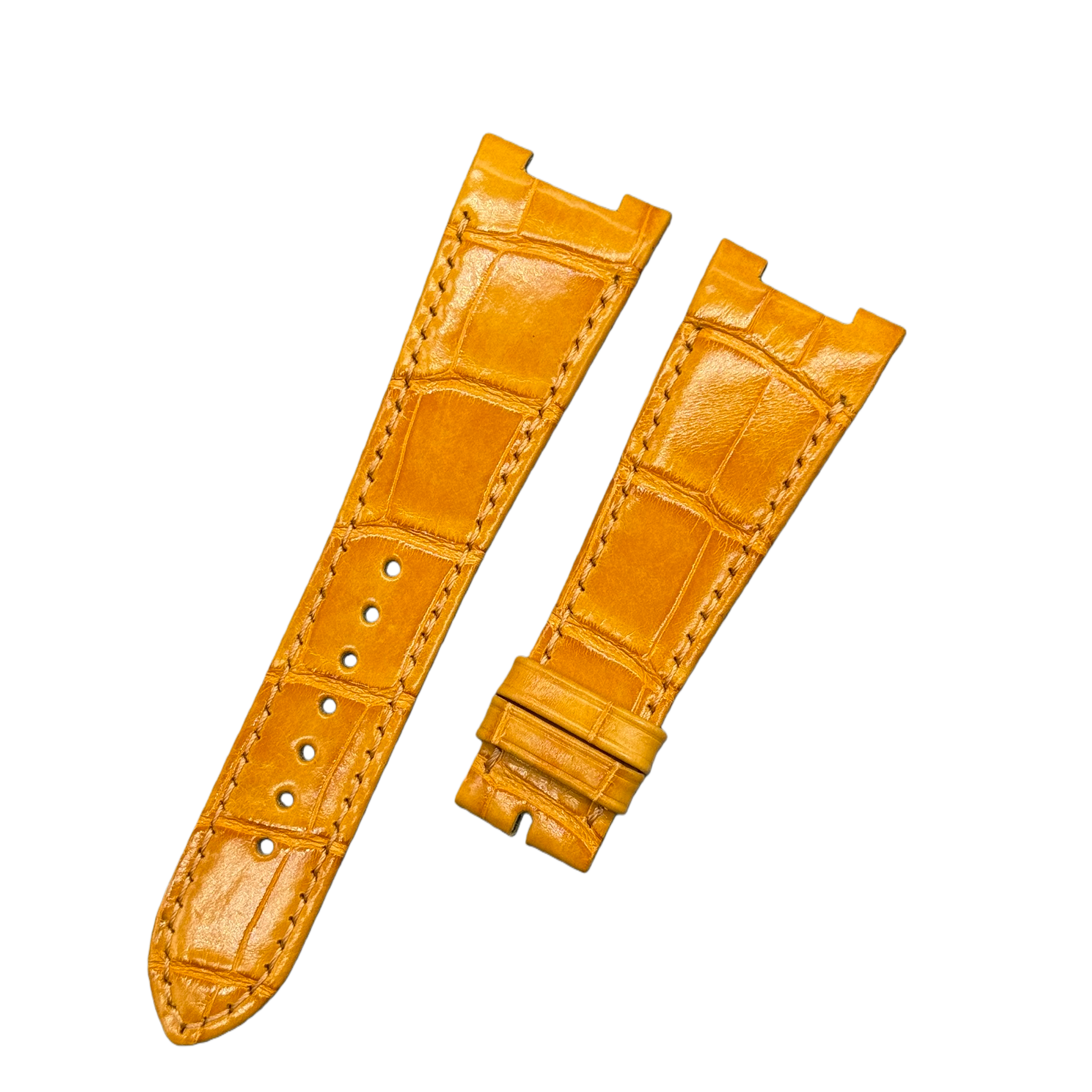 Orange Crocodile Leather Watch Strap Compatible with Patek Philippe 5712