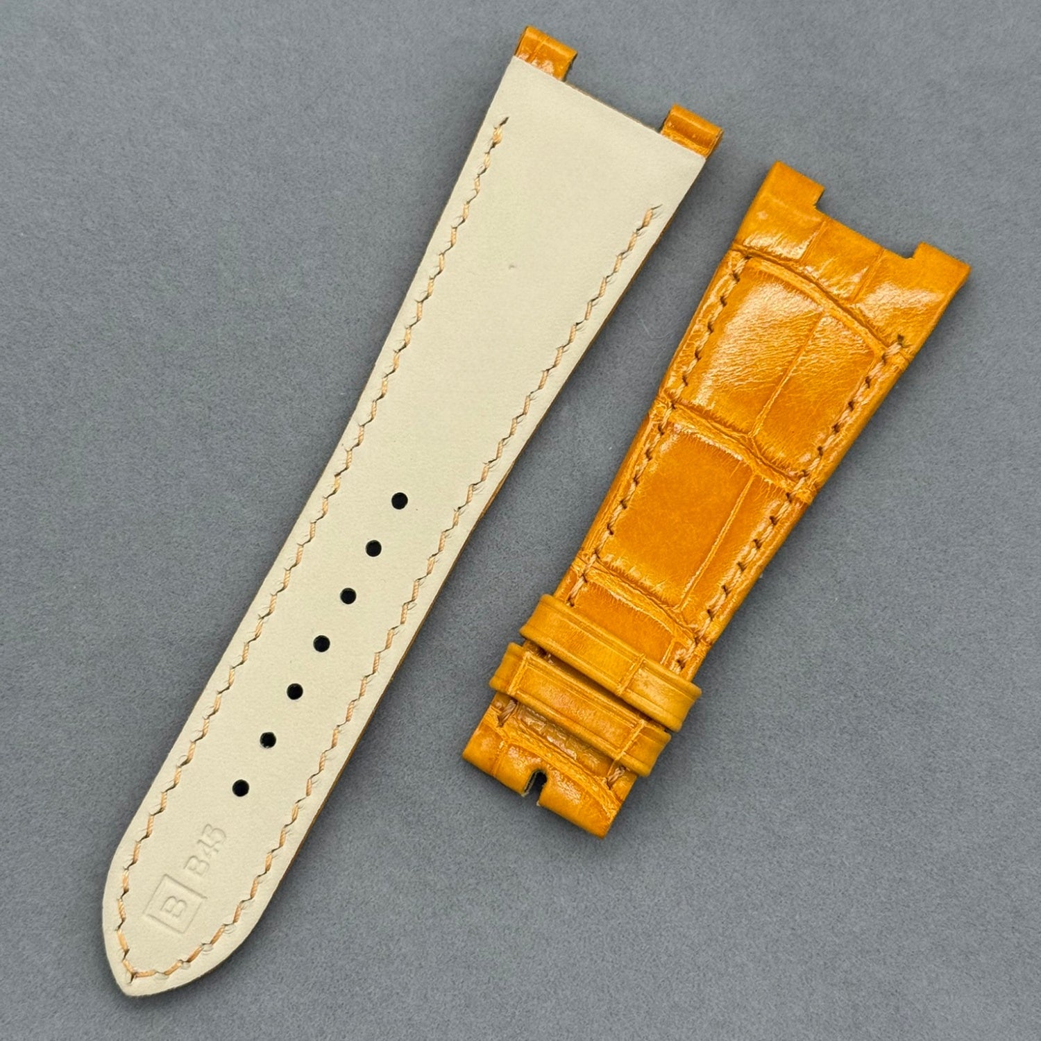 Orange Crocodile Leather Watch Strap Compatible with Patek Philippe 5712