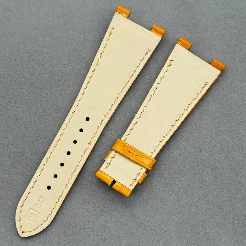 Orange Crocodile Leather Watch Strap Compatible with Patek Philippe 5712