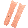 Compatible Omega Constellation Notched Pink Alligator Leather Watch Strap