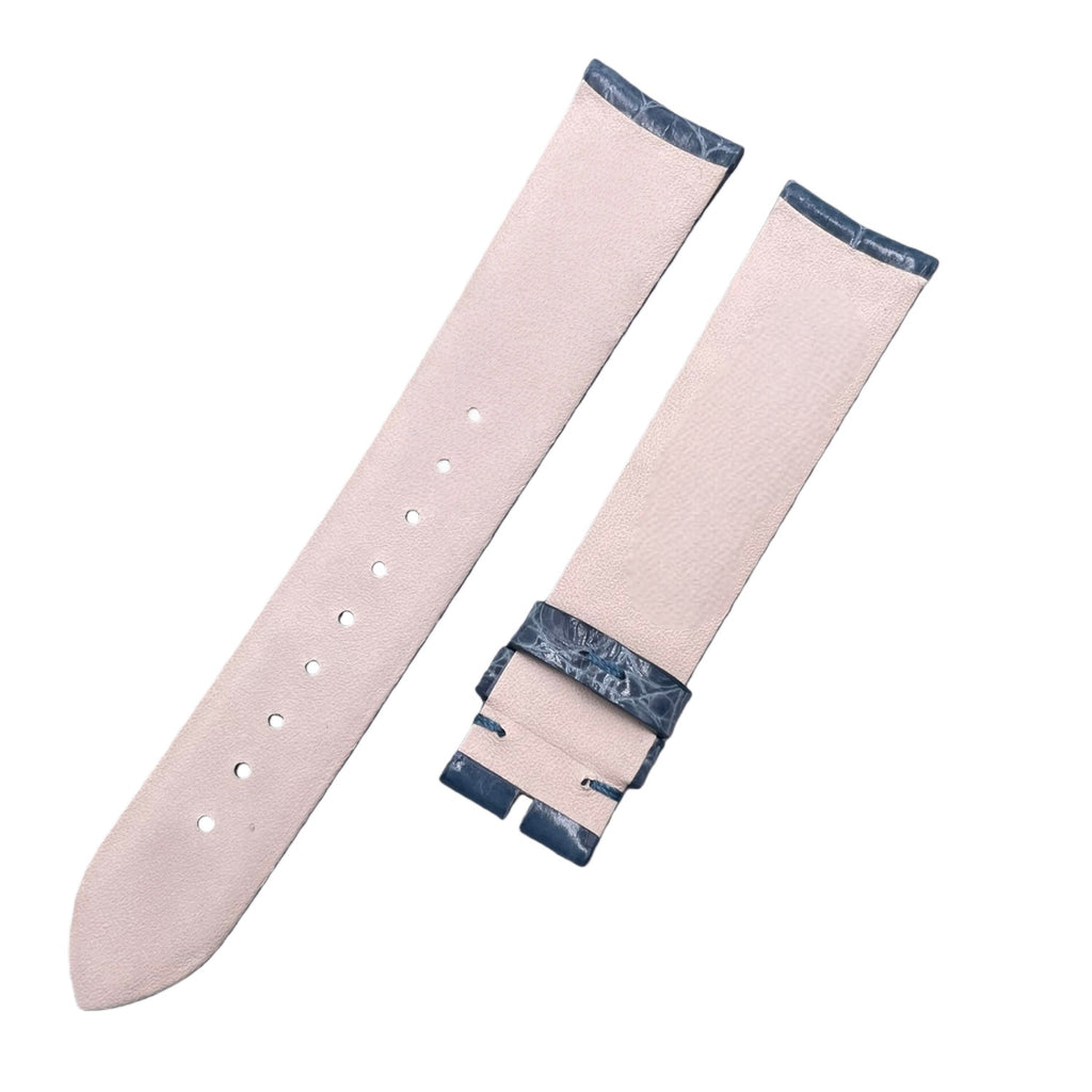 Custom Alligator Leather Watch Strap for Jaeger-LeCoultre Rendez-Vous Q3448430 (Blue-Grey, Women's)