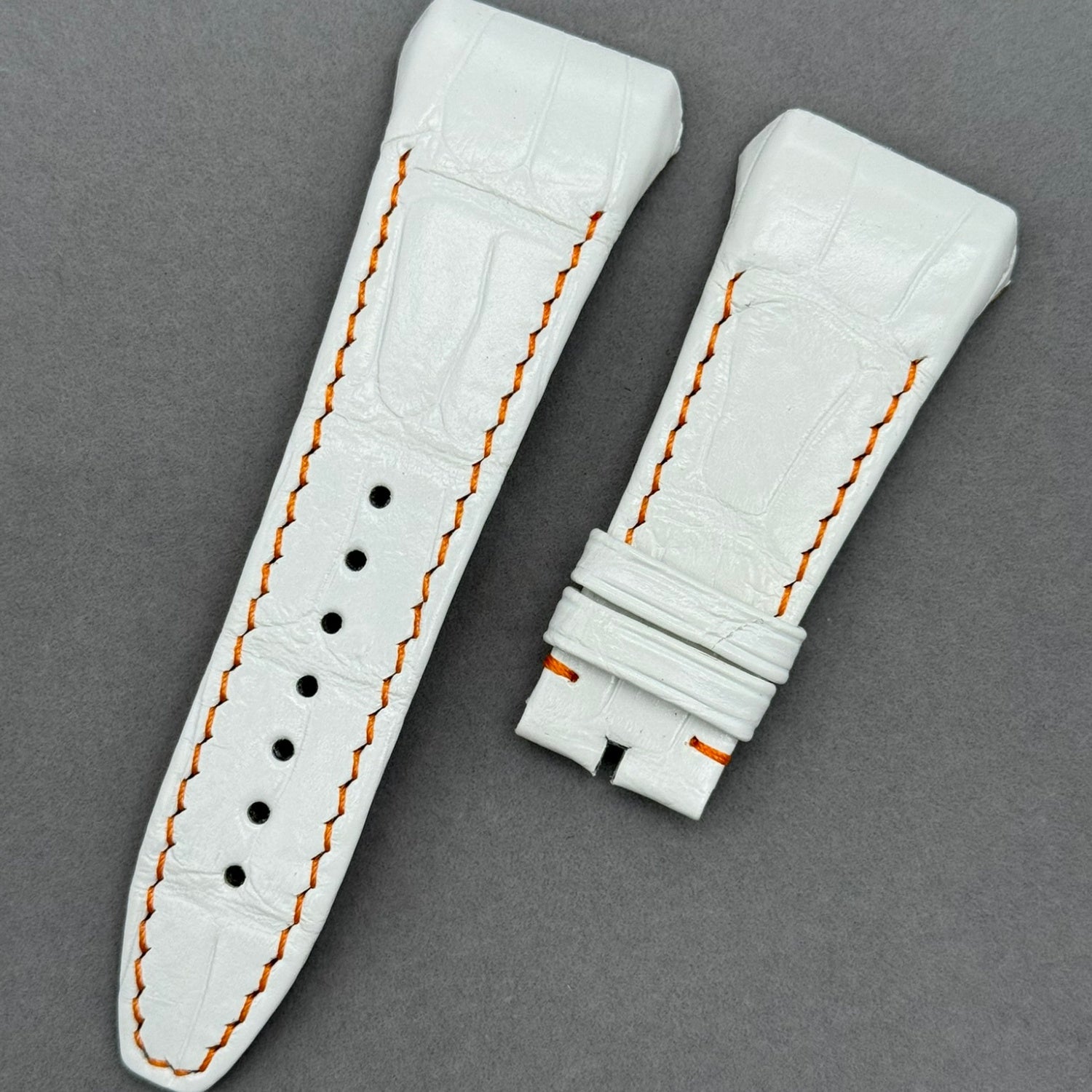 Double-Sided Crocodile Leather Watch Strap Compatible with Franck Muller V45