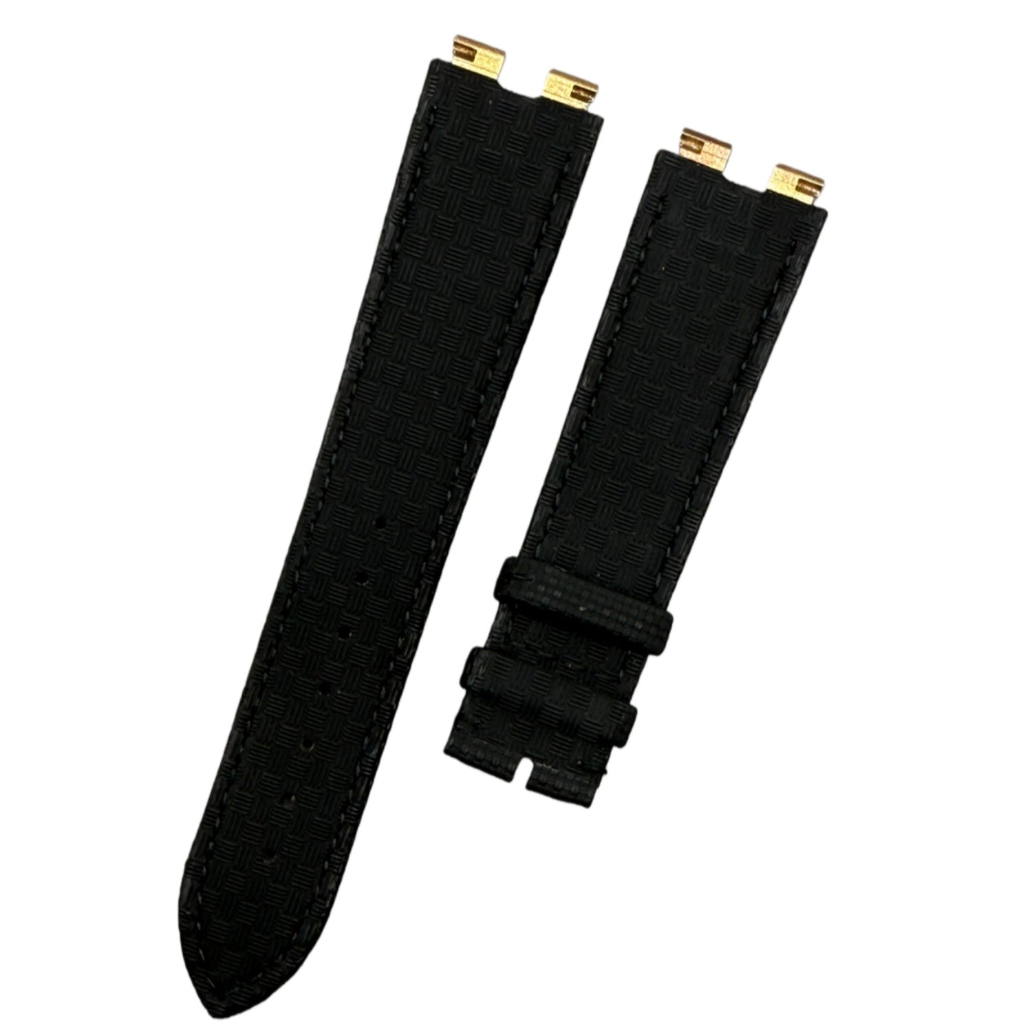 Watch Strap for Piaget POLO G0A31159/G0A32040 Series - 21mm Handmade Custom Black Nylon-Textured Rubber Strap